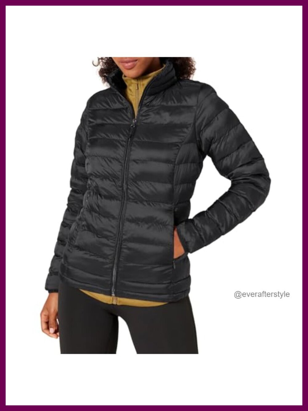 Women's Lightweight Water-Resistant Packable Puffer Jacket Long Sleeve